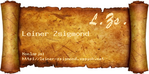 Leiner Zsigmond névjegykártya